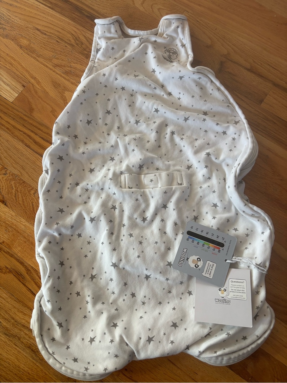 Woomino Star Print Sleep Sack - White and Gray